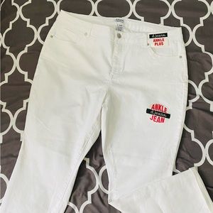 White new ankle plus jeans